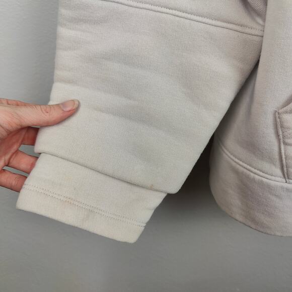 AllSaints Olivia Lucia Hoodie‎ Womens XS Pale Gray Pink Graphic Pullover Fleece - Picture 5 of 11